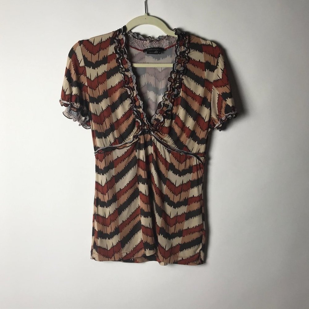 BCBGMAXAZRIA multicolor Short sleeve blouse B1